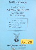 Acme-Acme Gridley-Gridley-Acme Gridley, RA-4 RA-6 RA, RAS 2\", Bar Machine, Cat.28, Parts List Manual-R-RA-R-RA-4-RA-RA-6-RAS 2\"-RAS-6-01